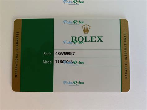 fake rolex guarantee card